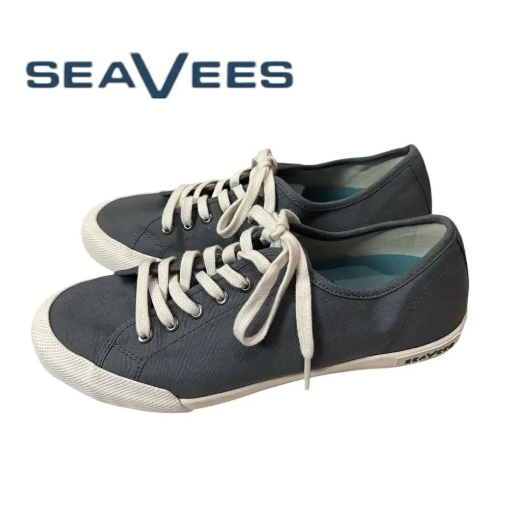 SeaVees Monterey Slate Navy Cotton Canvas Original Sneakers 9
